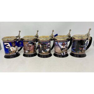 Franklin Mint Dale Earnhardt Set Of 5 Collector Tankard Beer Steins Intimidator